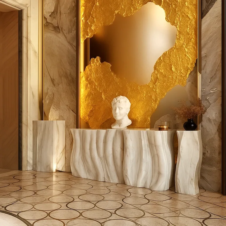 Gold & Silver Leaf — Real metal leaf — patinated, water-gilded.
