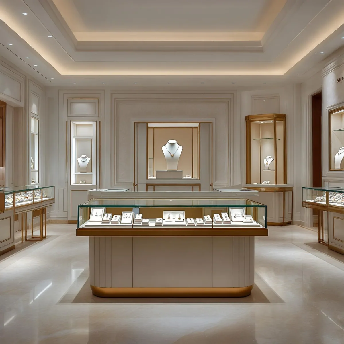 Retail showroom with decorative finish wall