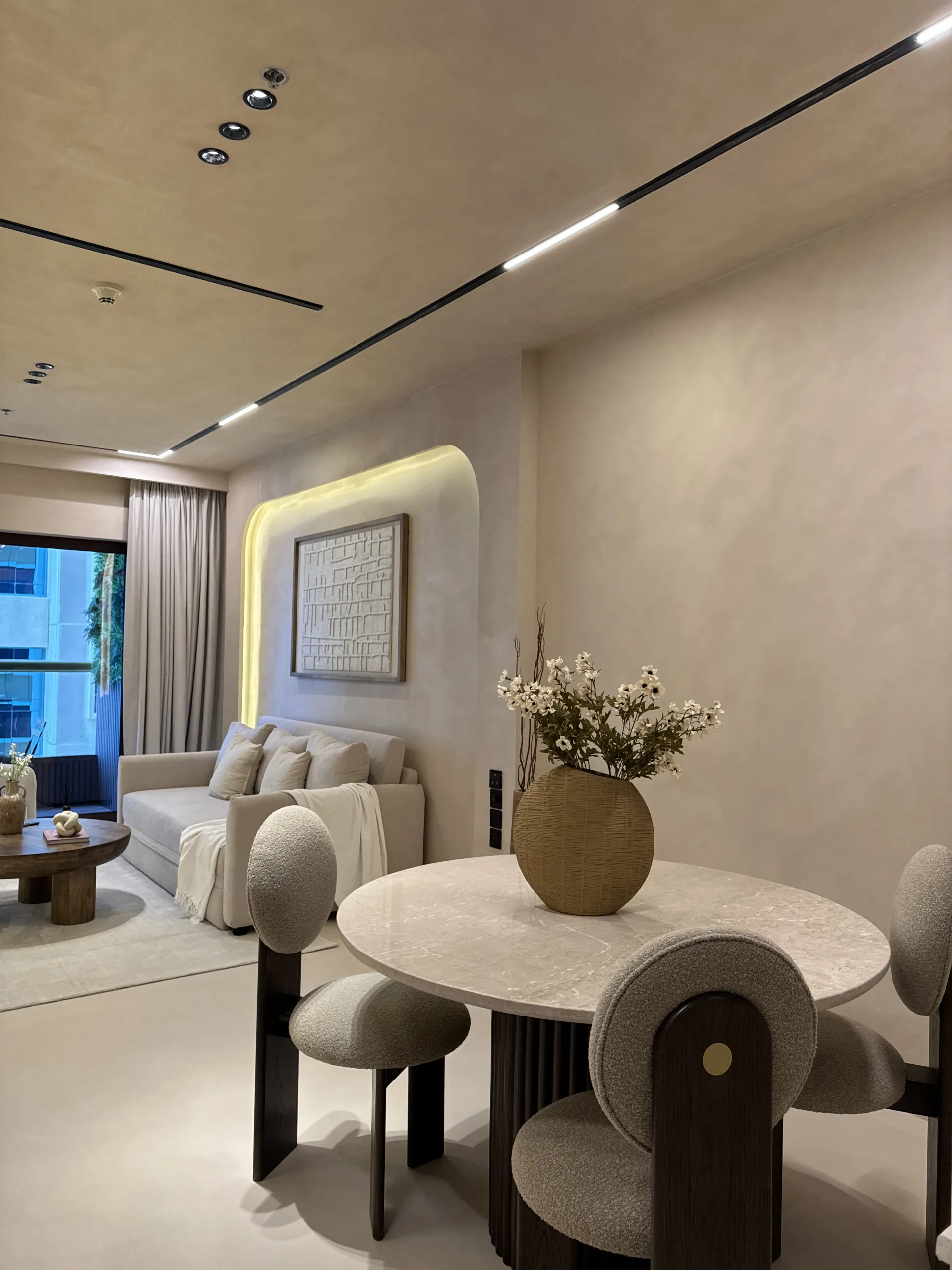 A Calm Continuous Surface - Study 62, a microcement overlay residential decorative finish in soft taupe